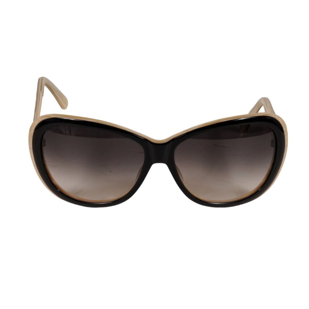 Judith Leiber Womens JL1036B Sunglasses Black Beige Butterfly Glasses y2k Round
